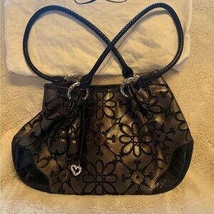 Brighton Valencia Pewter Leather Shoulder Bag NWOT